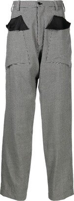 Houndstooth Wide Tapered Trousers