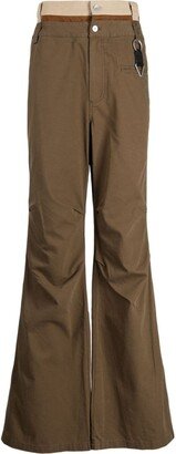 Double-Waist Flared Trousers