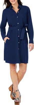 Pax Solid Long Sleeve Shirtdress