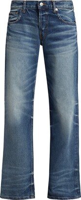 EB Denim Low-Rise Straight-Leg Jeans