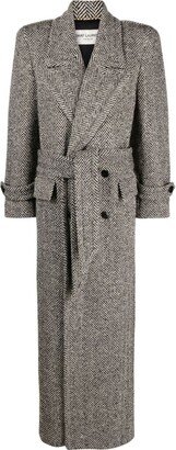 Single-Breasted Floor-Length Wool Coat