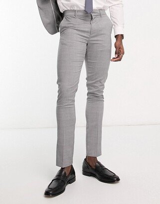 skinny suit pants in gray heritage check
