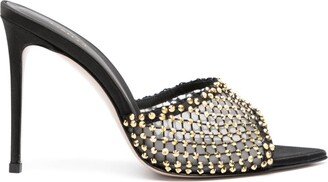 Gilda 100mm crystal-embellished mules