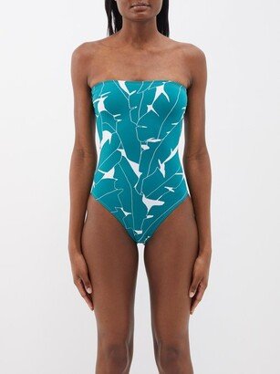 Alligator Banana-leaf Print Swimsuit