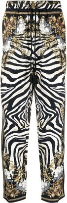 Animal-Print Straight-Leg Trousers