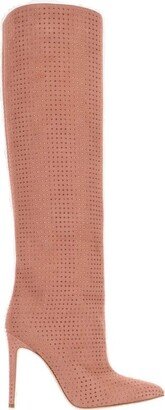 Crystal-Embellished Knee-High Boots