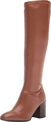 Womens Tribute Knee High Heeled Boot Saddle Brown Stretch 10 W
