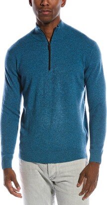 Suede-Trim Cashmere Mock Sweater-AR