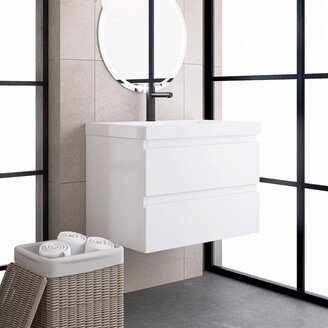 Jims Maison Wall-Mounted 2-drawer Bathroom Vanity Set with Integrated Resin Sink