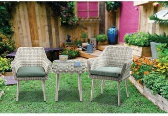 TiramisuBest Resin Wicker and Metal Patio Bistro Set