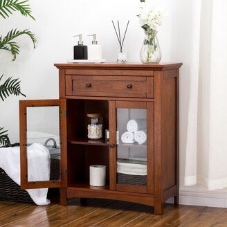 32H Modern Russet Bathroom Shelved Storage Floor Cabinet