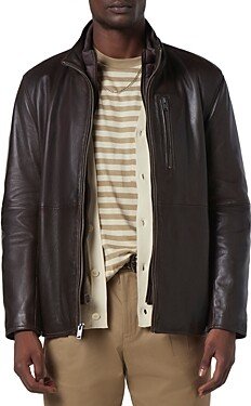 Wollman Leather Bomber Jacket with Removable Bib