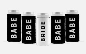 Custom Bride & Babe Bold Bachelorette Can Cooler/Gift Personalized Party Favors