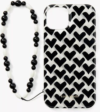 Modernist Hearts Iphone 14 Wristlet Case