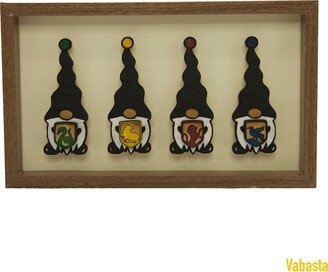 Gnomes Wizards Holding Their House Crests, Wizard, Gift, Nursery, Crest