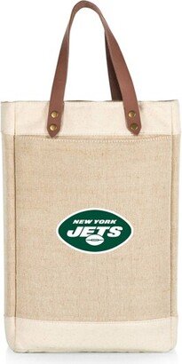 NFL New York Jets Pinot Jute Insulated Wine Bag - Beige