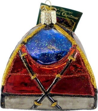 Dome Tent - 1 Glass Ornament 2.75 Inches - Ornament Camping Sleeping - 44056 - Glass - Multicolored