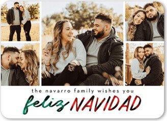 Holiday Cards: Written In Plaid Holiday Card, White, 5X7, Feliz Navidad, Matte, Signature Smooth Cardstock, Rounded