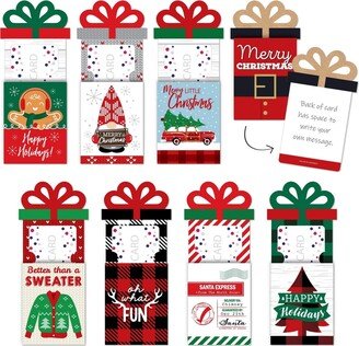 Big Dot Of Happiness Assorted Red & Green Holiday - Money & Gift Card Nifty Gifty Card Holders - 8 Ct