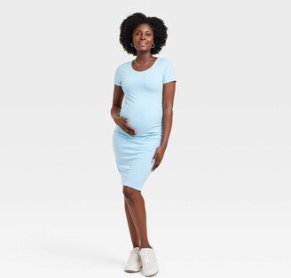 Short Sleeve Essential T-Shirt Maternity Dress - Isabel Maternity by Ingrid & Isabel™ Blue S