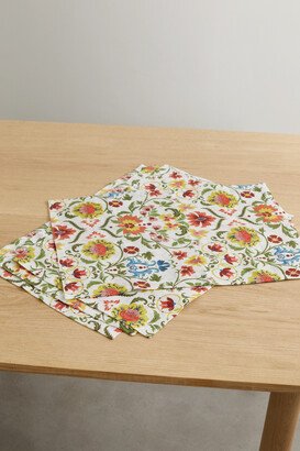 Cabana - Rinascimento Set Of Four Floral-print Linen Placemats - Multi