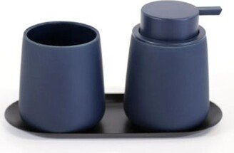 Minimalist Matte Soap Dispenser Set With Metal Tray/ Ceramic & Tumbler Tray/Bathroom Accessories & Decor