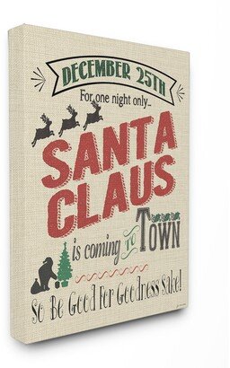 Santa For One Night Only Typography Canvas Wall Art, 16 x 20