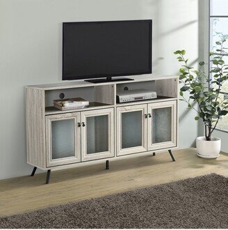 Saint Birch 56 TV Stand with 4-Door, Light Oak