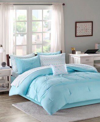 Toren Embroidered Comforter Set with Bed Sheets, Full