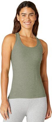 Spacedye Step Up Racerback Tank (Grey Sage Heather) Women's Clothing