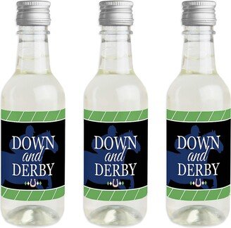 Big Dot Of Happiness Kentucky Horse Derby - Mini Wine Bottle Label Stickers - Party Favor Gift 16 Ct