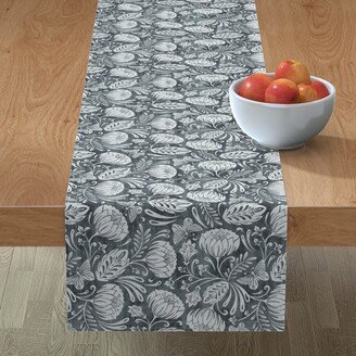 Table Runners: Arabella - Damask Table Runner, 108X16, Gray