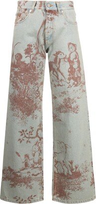 Dorianna printed wide-leg jeans