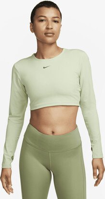 Women's Pro Dri-FIT Cropped Long-Sleeve Top in Green