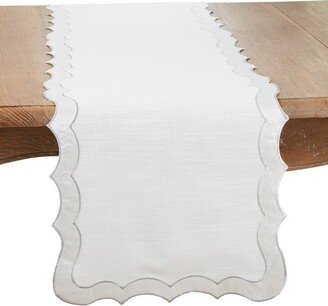 Saro Lifestyle Elegant Scallop Edge Table Runner, 16