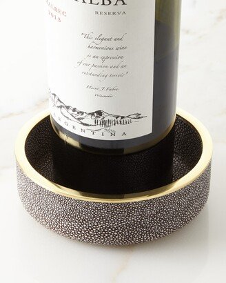 Faux-Shagreen Wine Coaster