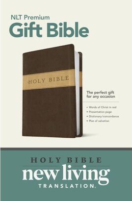 Barnes & Noble Premium Gift Bible Nlt, TuTone (Red Letter, LeatherLike, Dark Brown, Tan) by Tyndale