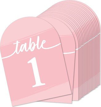 Big Dot of Happiness Pink Elegantly Simple - Wedding Receptions, Parties or Events Double-Sided 5 x 7 inches Cards - Table Numbers - 1-20