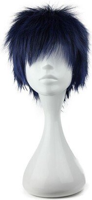 Unique Bargains Wigs Wigs for Women 12 Deep Blue with Wig Cap Straight Hair