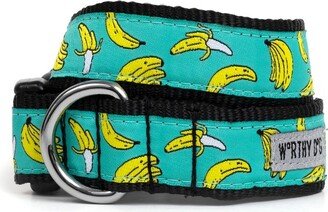 The Worthy Dog Go Bananas Dog Collar - Teal - M