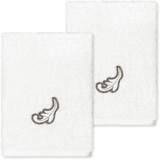 April Embellished Washcloth - Set of 2 - White