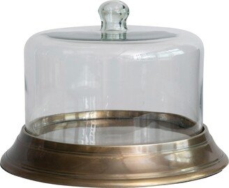 12 Round x 7-1/2H Glass Cloche w/Aluminum Base