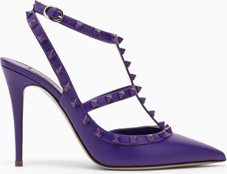 Electric purple Rockstud slingback