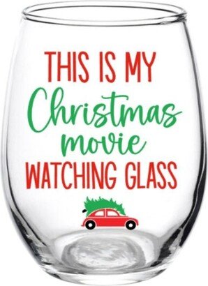 This Is My Christmas Movie Watching Glass, Movie, Girls Night, Personalized, Friendsmas, Wine Decor, Gift