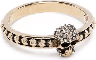 Light Gold Ring With Pavé And Skull