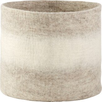 Medium Joyful Round Ombre Bin Grey & White