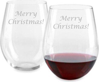 Merry Christmas Choice Of Pilsner, Beer Mug, Pub, Wine Glass, Coffee Rocks, Water Glass Sand Carved | Sandblasted