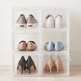 Best Value Case of 6 Small Drop-Front Shoe Box Translucent