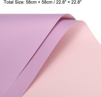 Unique Bargains Double Sided Color Flower Wrapping Paper Purple 22.8