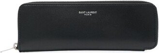 Logo-Print Leather Pouch-AB